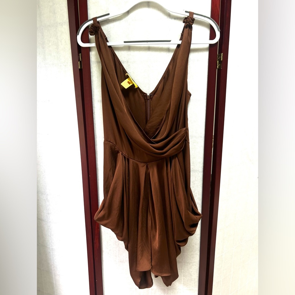 Silk Brown Catherine Malandrino Romper